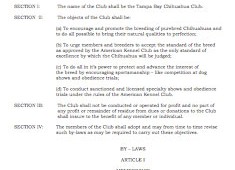 Tampa Bay Chihuahua Club Constitution & By-Laws